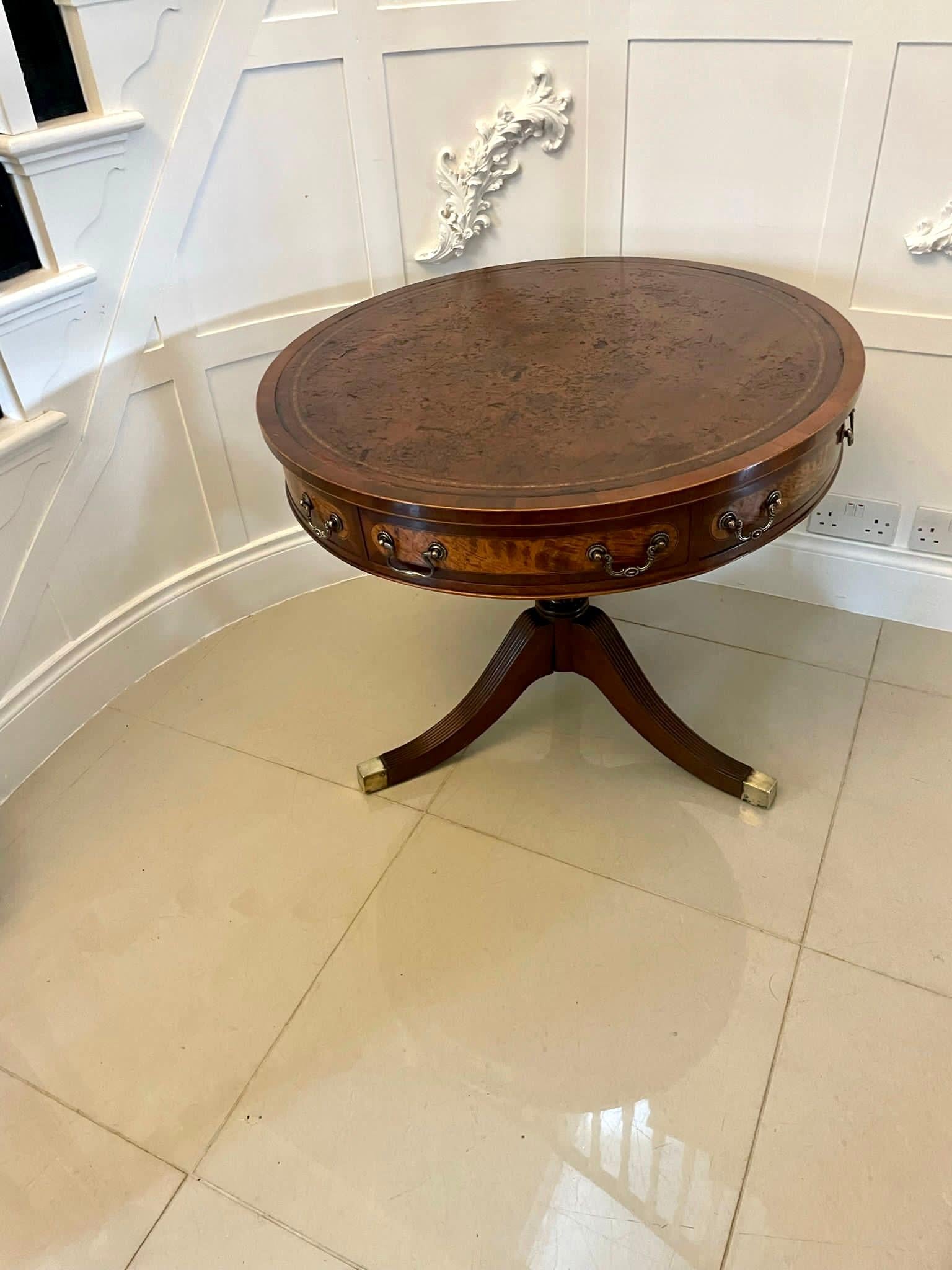 antique drum table with storage