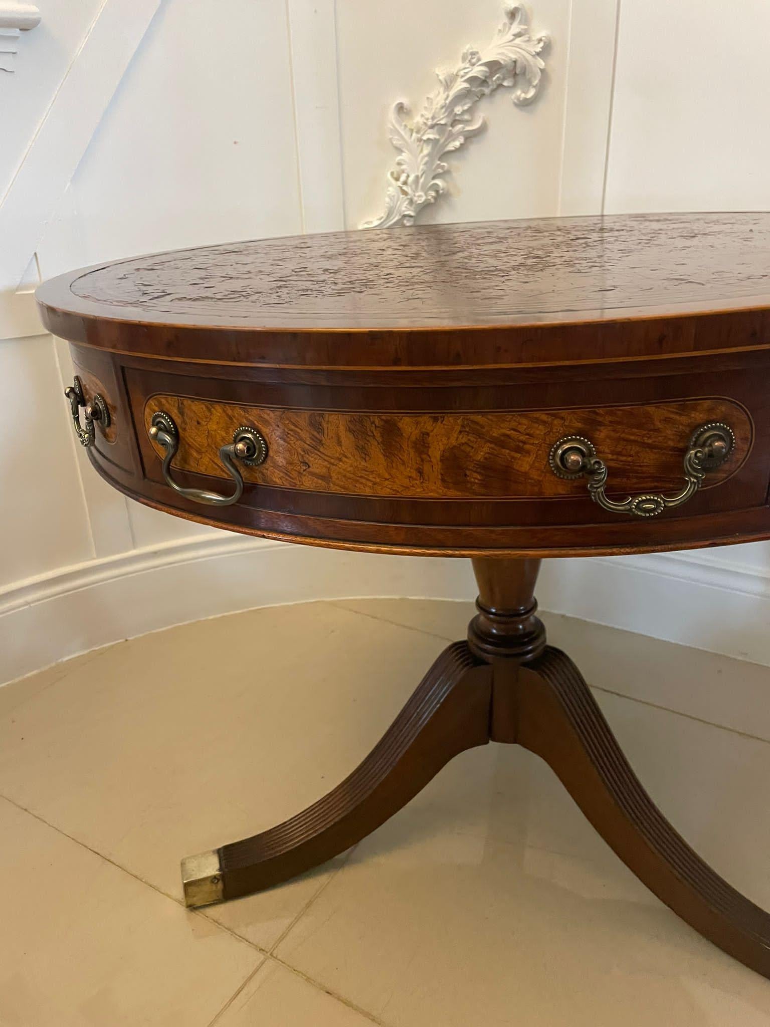 20th Century Antique Quality Mahogany Small Drum Table For Sale