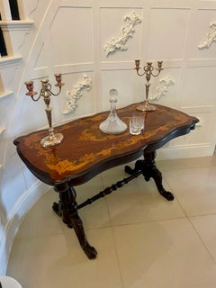 Antique Quality Marquetry Inlaid Figured Walnut Freestanding Centre Table