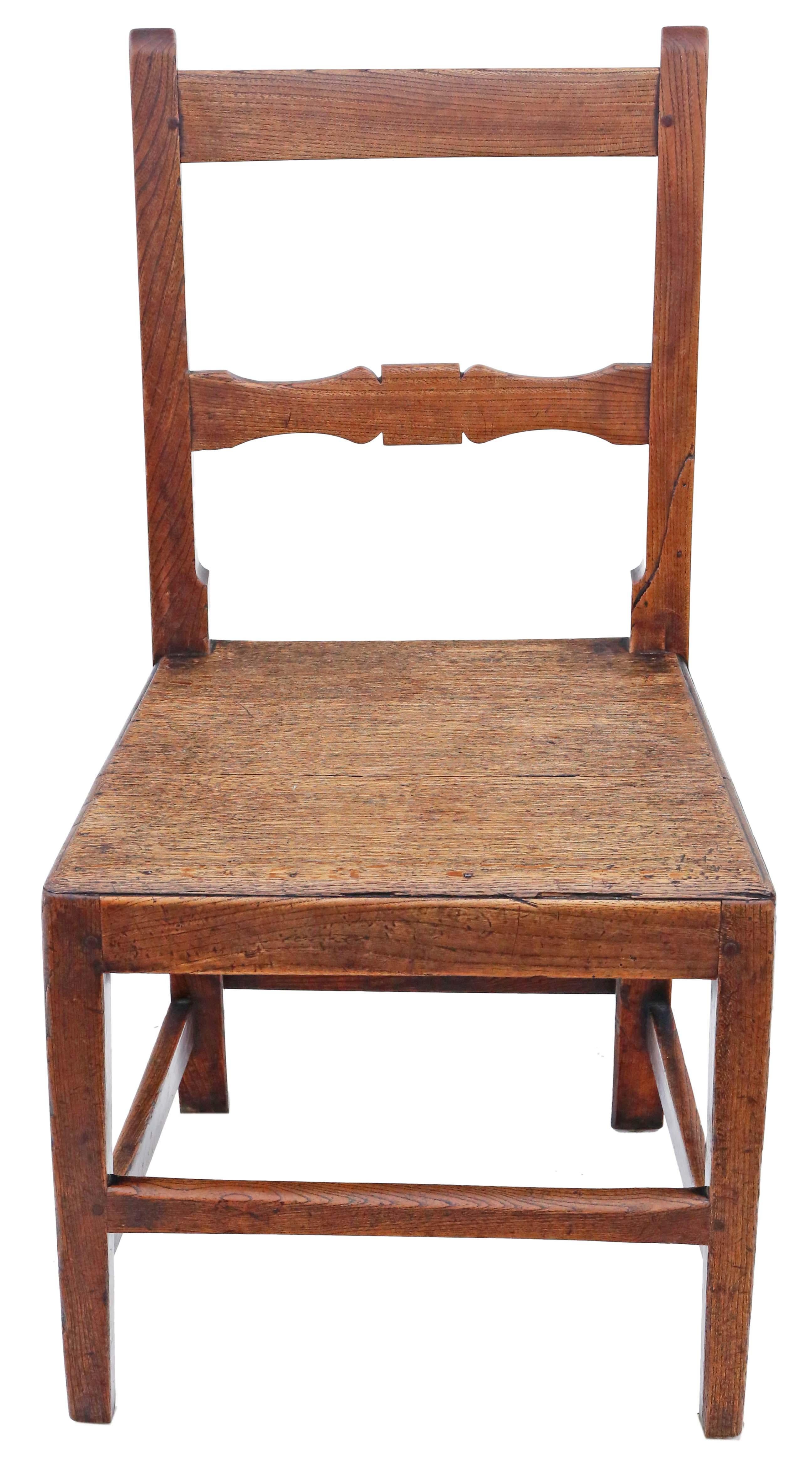 Antique Quality Matched Set of 9 8 6 19th Century Elm Kitchen Dining Chairs In Good Condition In Wisbech, Cambridgeshire