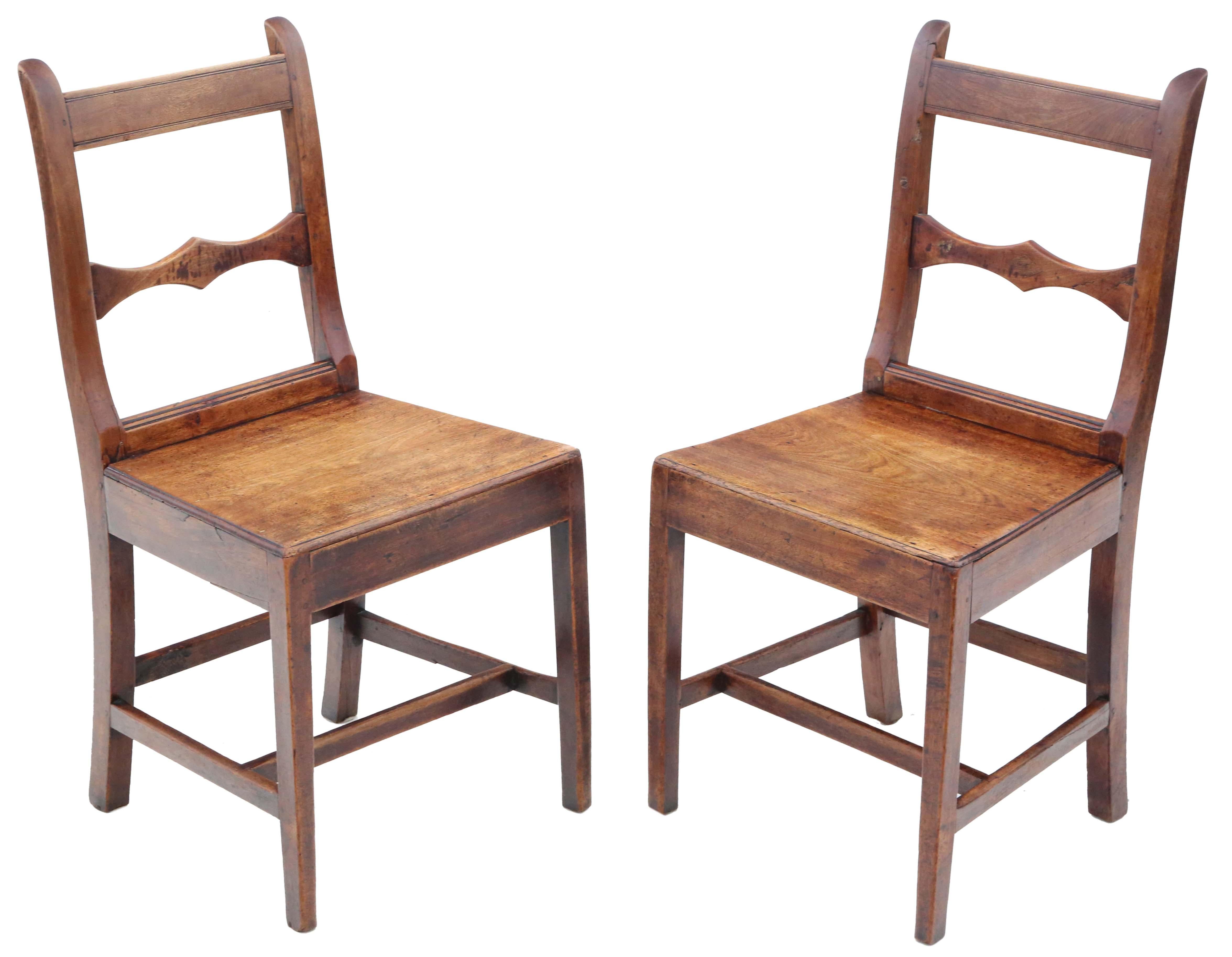 Antique Quality Matched Set of 9 8 6 19th Century Elm Kitchen Dining Chairs 1