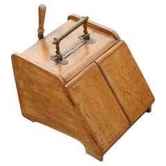 Antique Quality Oak Perdonium Coal Scuttle Box or Cabinet, C1900