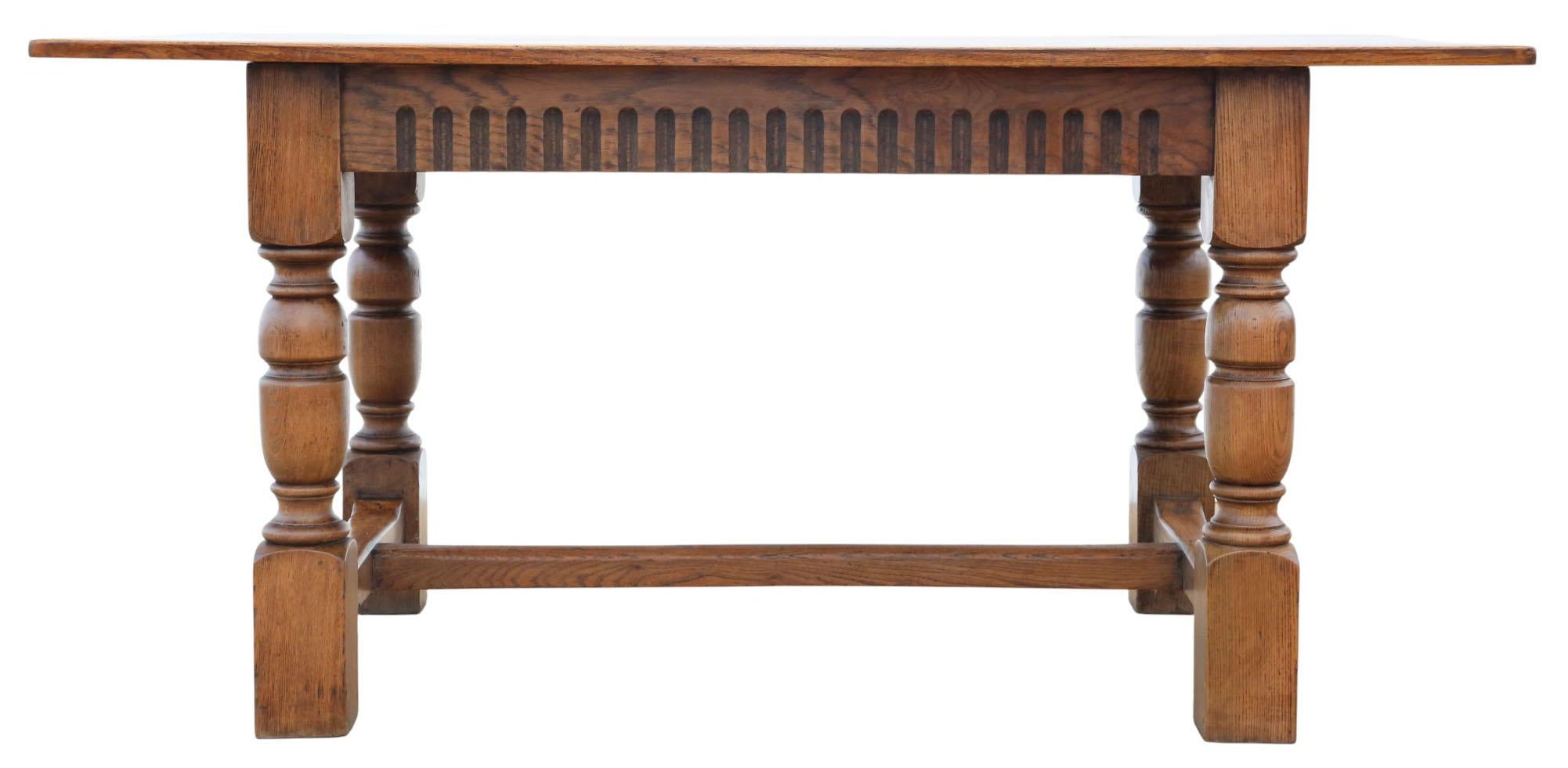 Tavolo da pranzo da cucina Refettorio in Oak di qualità antica In condizioni buone in vendita a Wisbech, Cambridgeshire