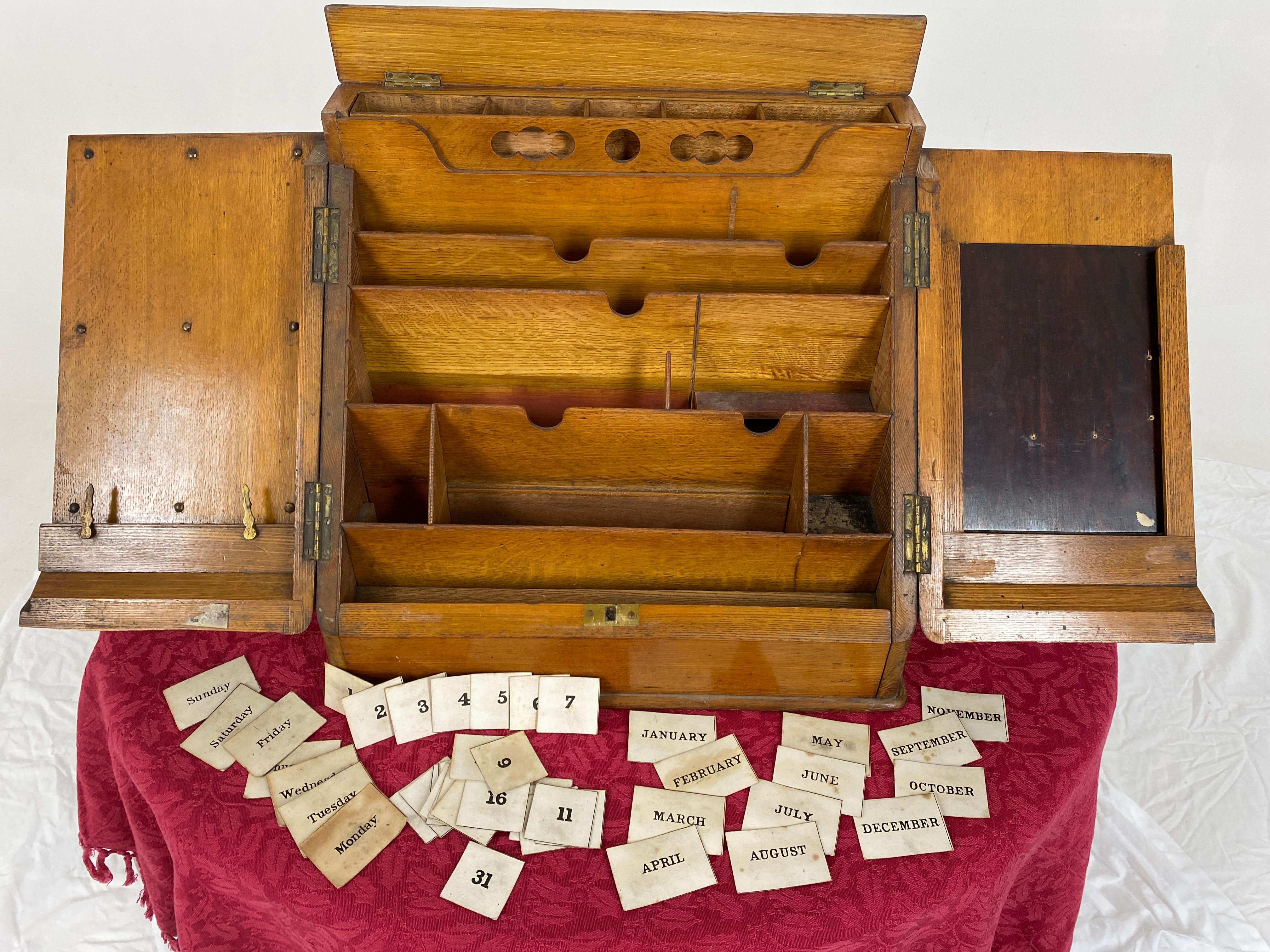 Antique Quality Oak Stationary Box, Campaign Box, Scotland 1880 For Sale 2