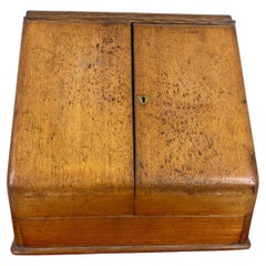 Antique Quality Oak Stationary Box, Campaign Box, Scotland 1880