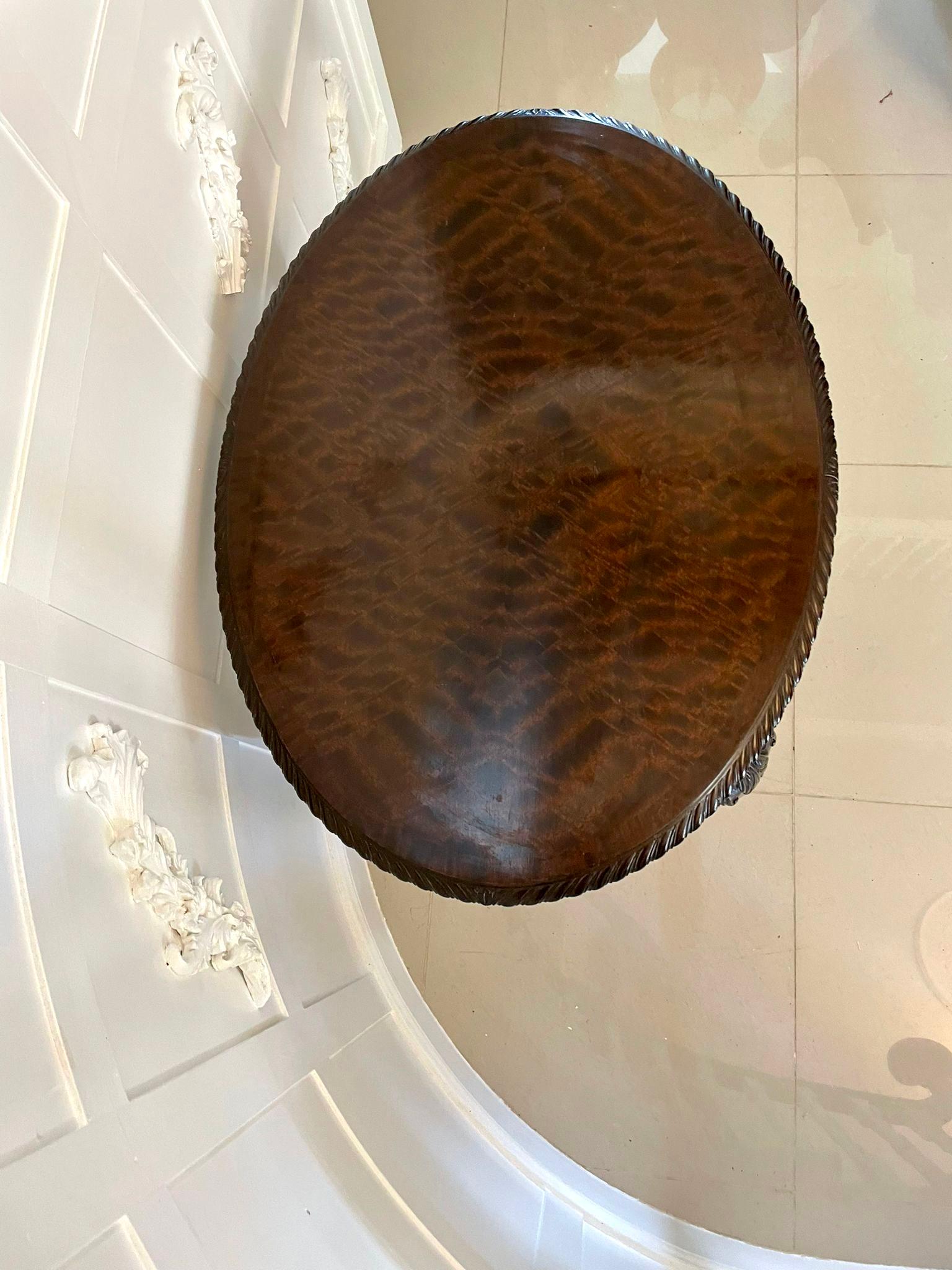 Antique Quality Oval Carved Mahogany Centre Table In Good Condition For Sale In Suffolk, GB