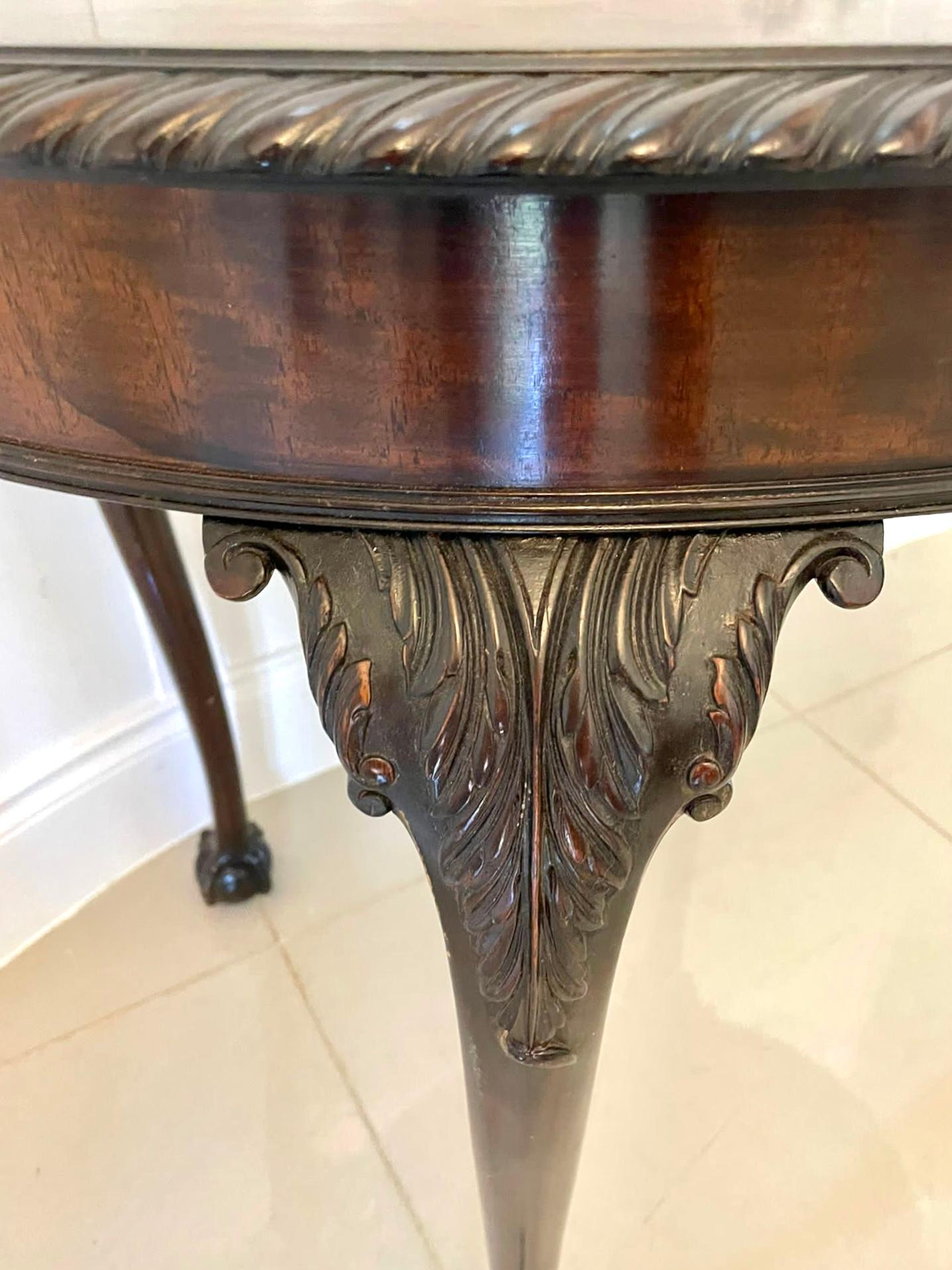 Early 20th Century Antique Quality Oval Carved Mahogany Centre Table For Sale