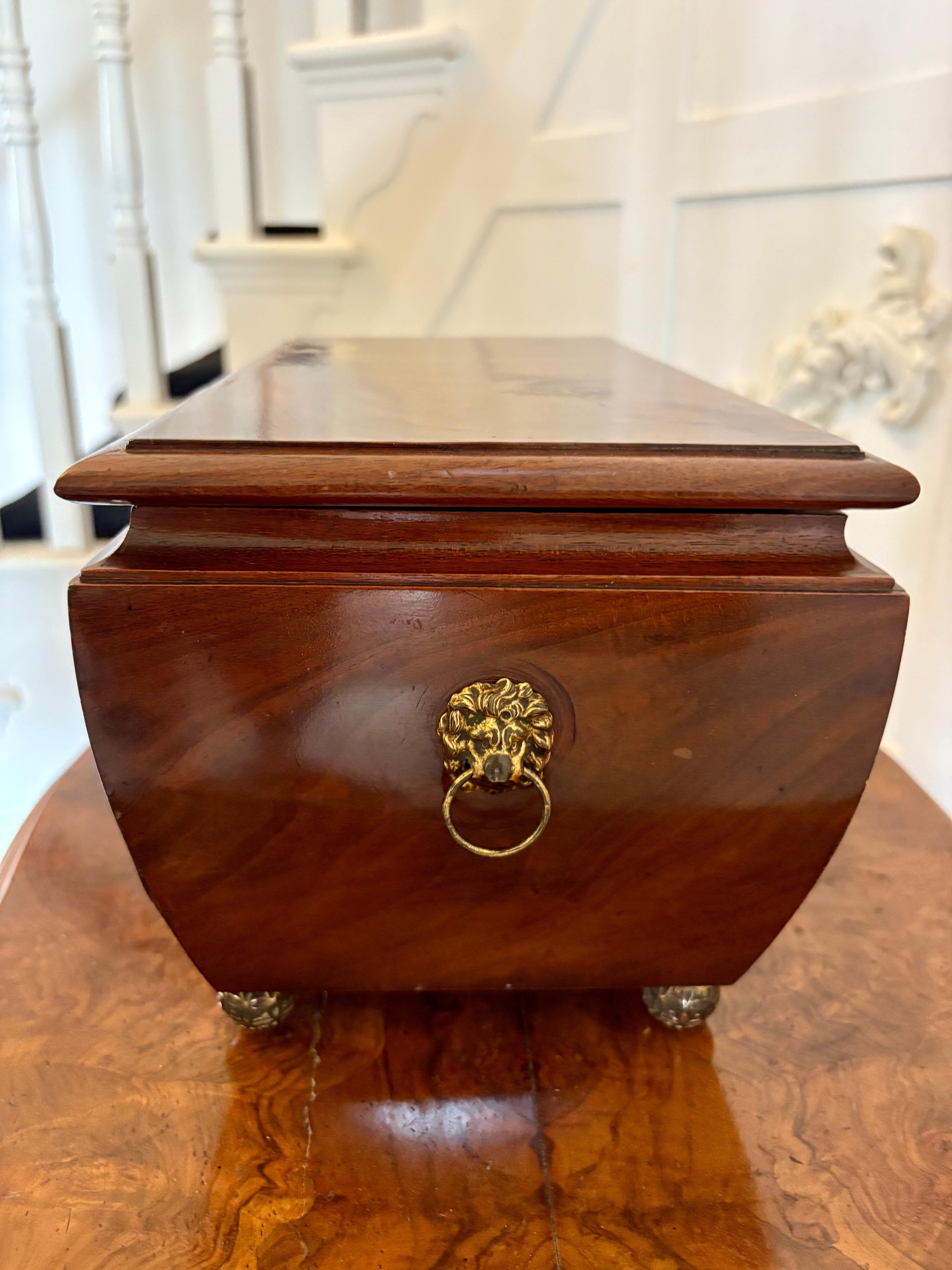 Antike Qualität Regency Figured Mahagoni Tea Caddy im Angebot 9