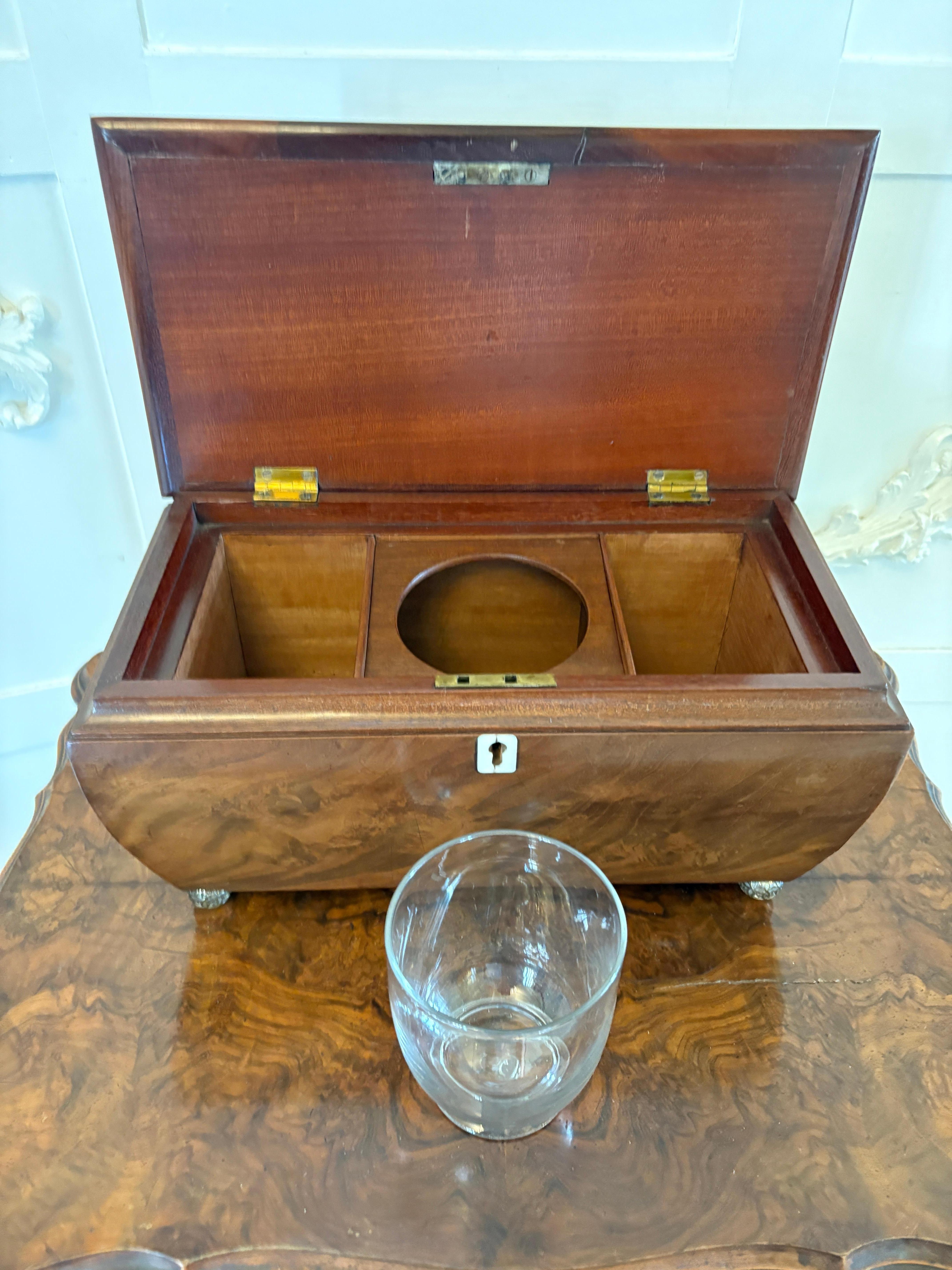 Antike Qualität Regency Figured Mahagoni Tea Caddy (19. Jahrhundert) im Angebot