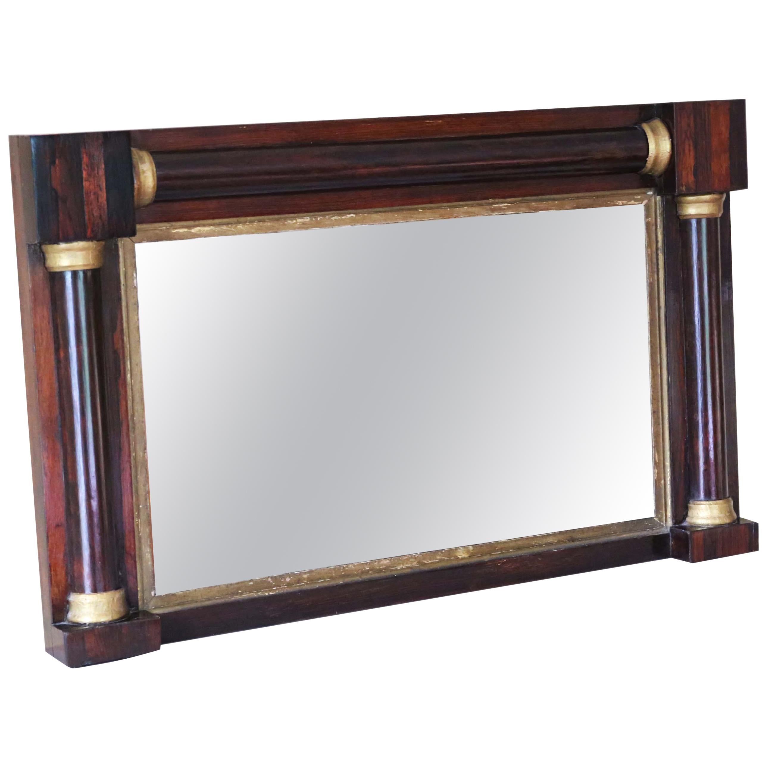 Antique Quality Regency Mahogany and Gilt Overmantle or Wall Mirror, circa 1825