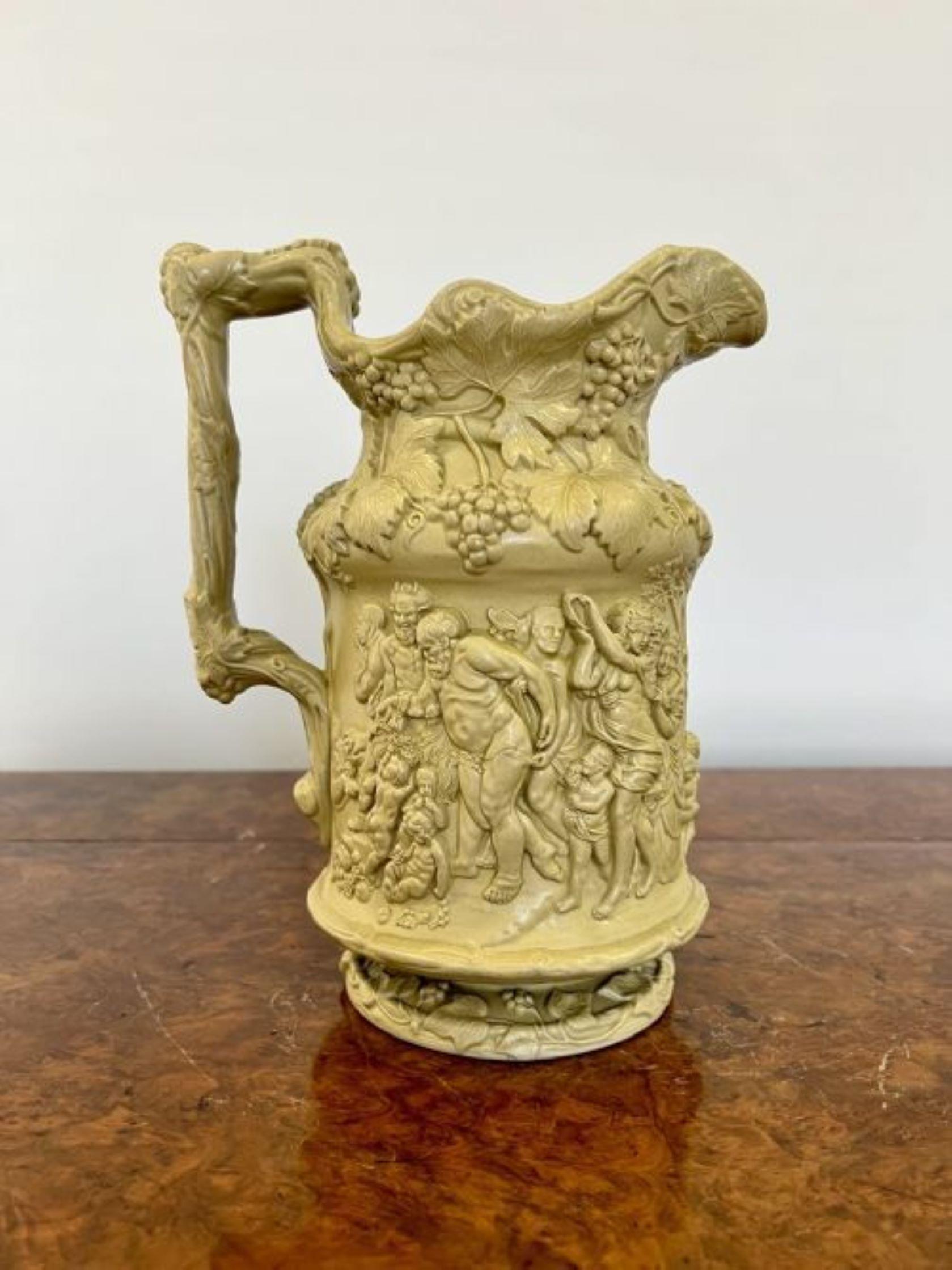 Antique quality relief moulded jug For Sale 1
