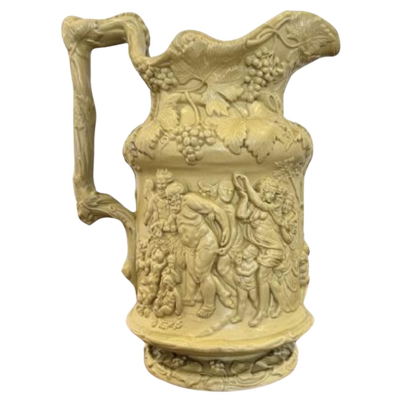 Antique quality relief moulded jug For Sale
