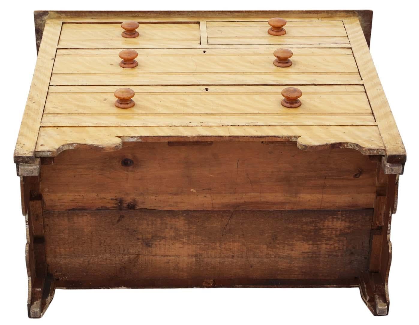 Cassettiera/tavolino di qualità antica con smalto Scumble c.1900 in vendita 3