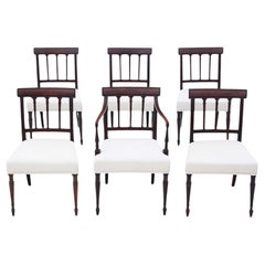 Antique quality set of 6 (5 plus 1 carver) 19th Century Mahogany dining chairs