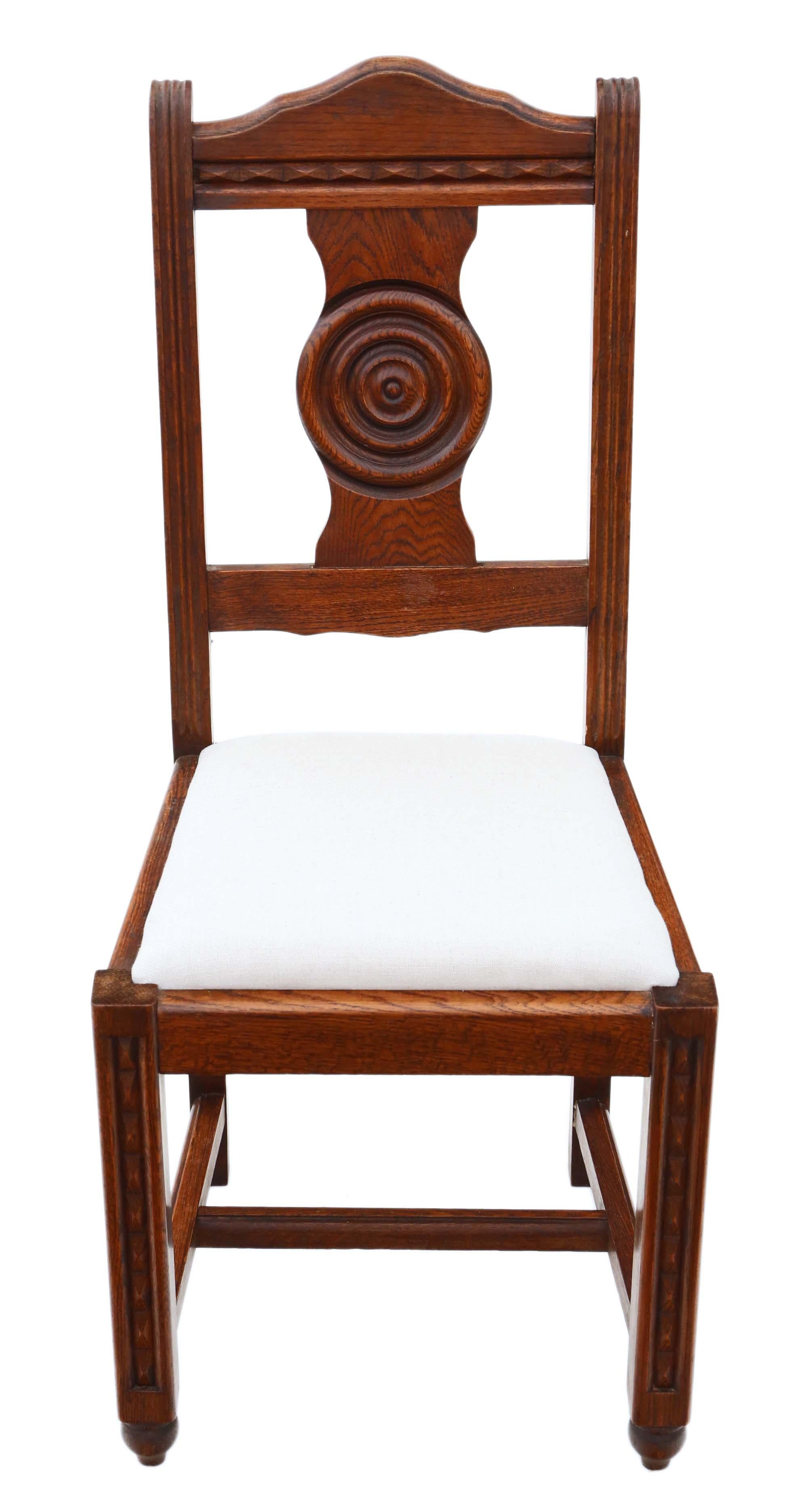 Antiker Qualitäts-Set aus 6 Jugendstil-Esszimmerstühlen aus Eiche, um 1915 im Zustand „Gut“ im Angebot in Wisbech, Cambridgeshire