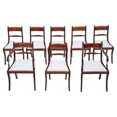 Antique quality set of 8 (6 plus 2) 19th Century Twist Mahogany dining chairs
