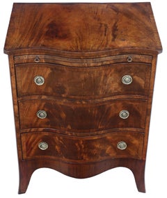 Antique quality small Georgian revival mahogany serpentine chest of drawers