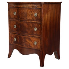 Antique quality small Georgian revival mahogany serpentine chest of drawers