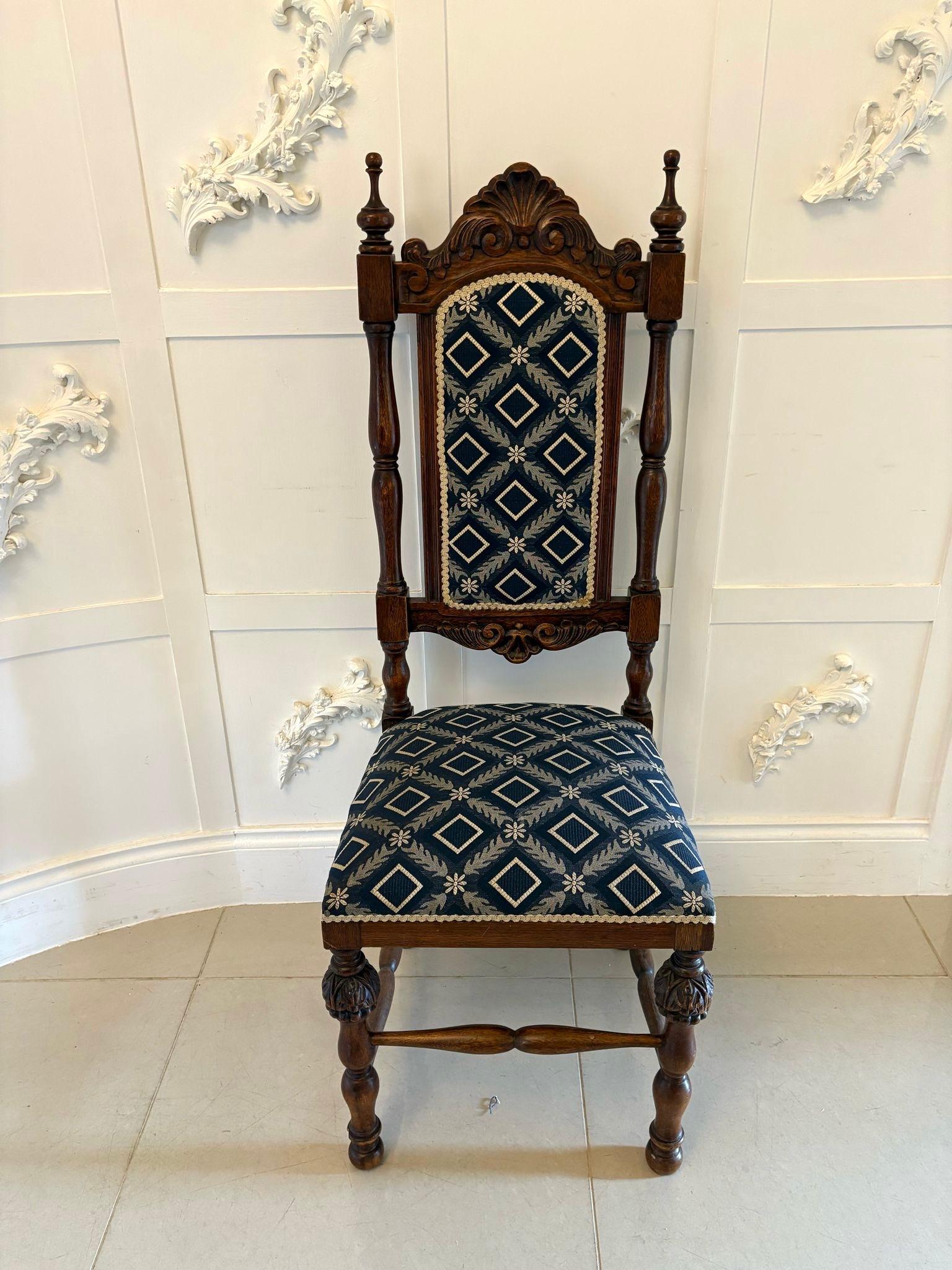 Paire de chaises d'appoint/de salon en Oak Oak sculpté, de style victorien, de qualité ancienne en vente 5