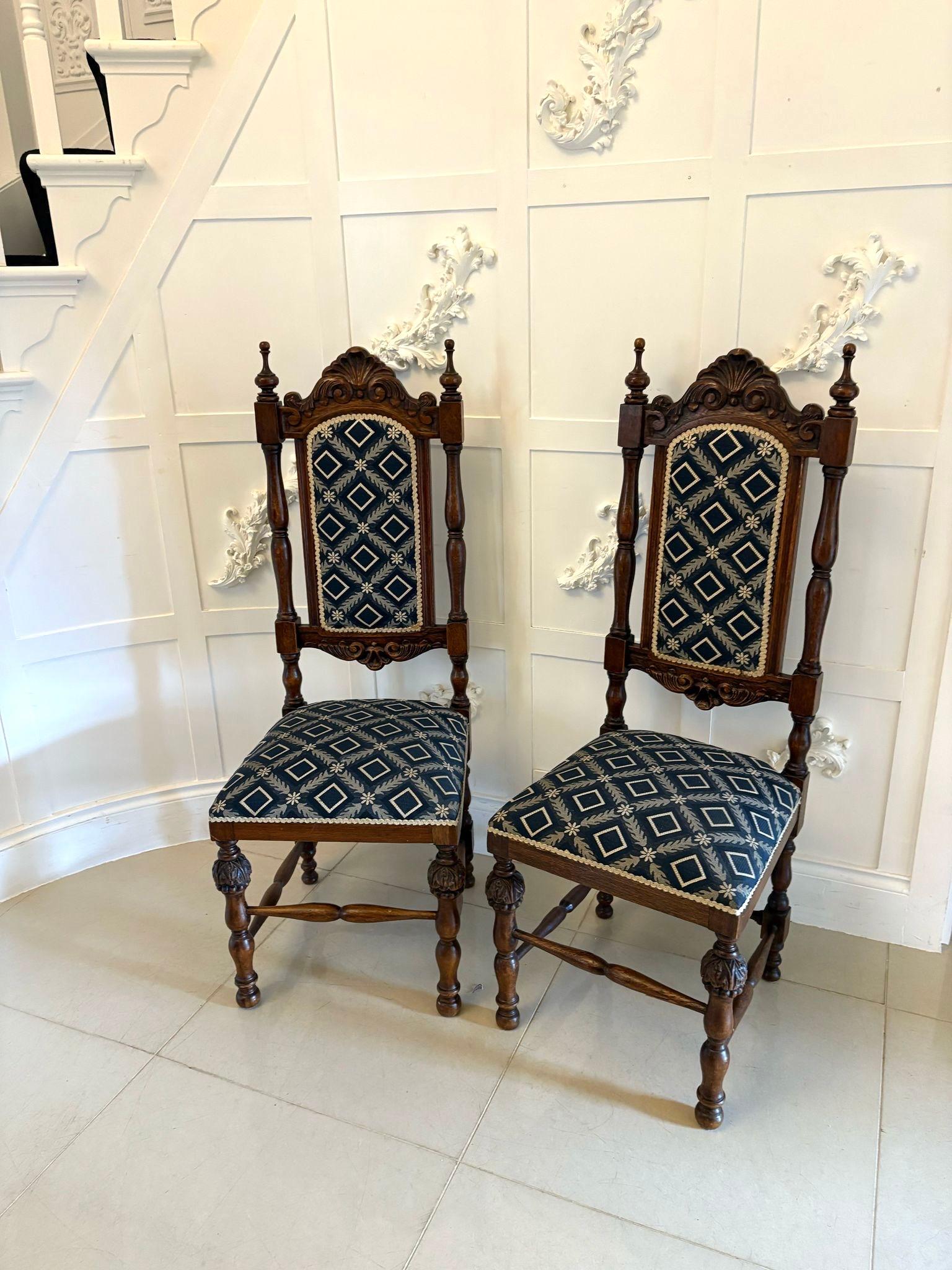 Paire de chaises d'appoint/de salon en Oak Oak sculpté, de style victorien, de qualité ancienne en vente 8