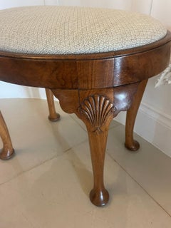 Antique Quality Walnut Oval Stool
