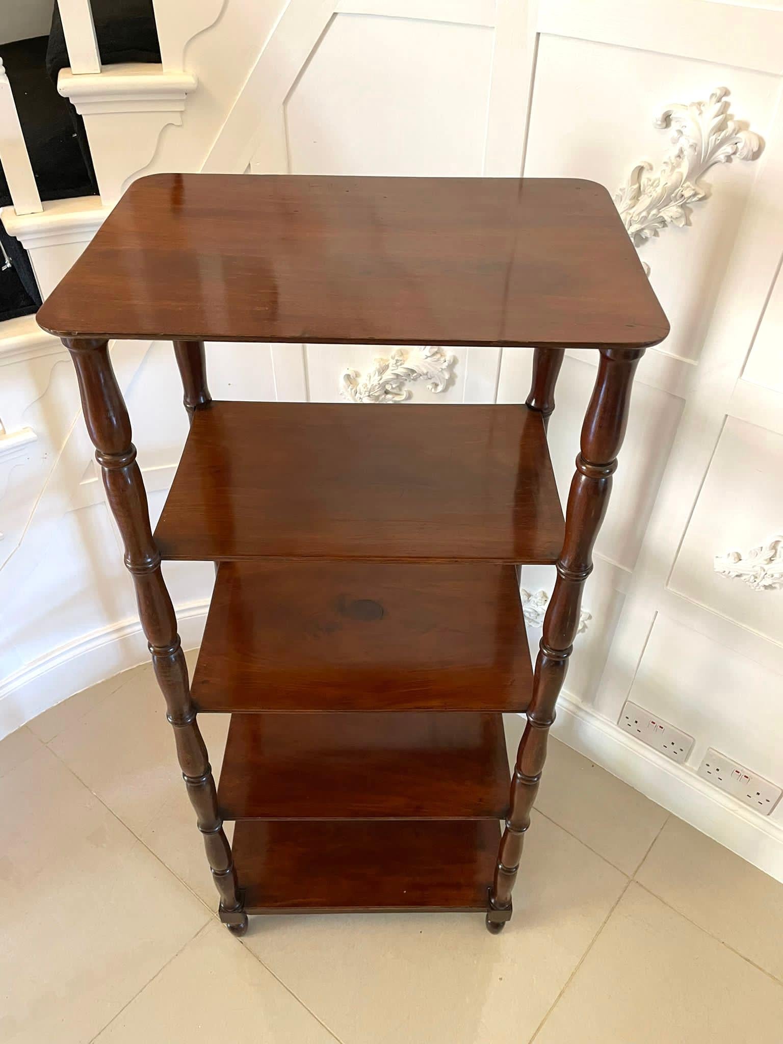 Antique Quality William IV Mahogany Freestanding Five Tier Whatnot In Good Condition For Sale In Suffolk, GB