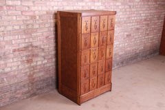 Antique Quarter Sawn Oak 20-Drawer Deed Filing Cabinet, circa 1890