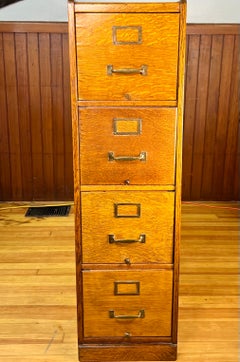Antique Quarter Sawn Oak File Cabinet