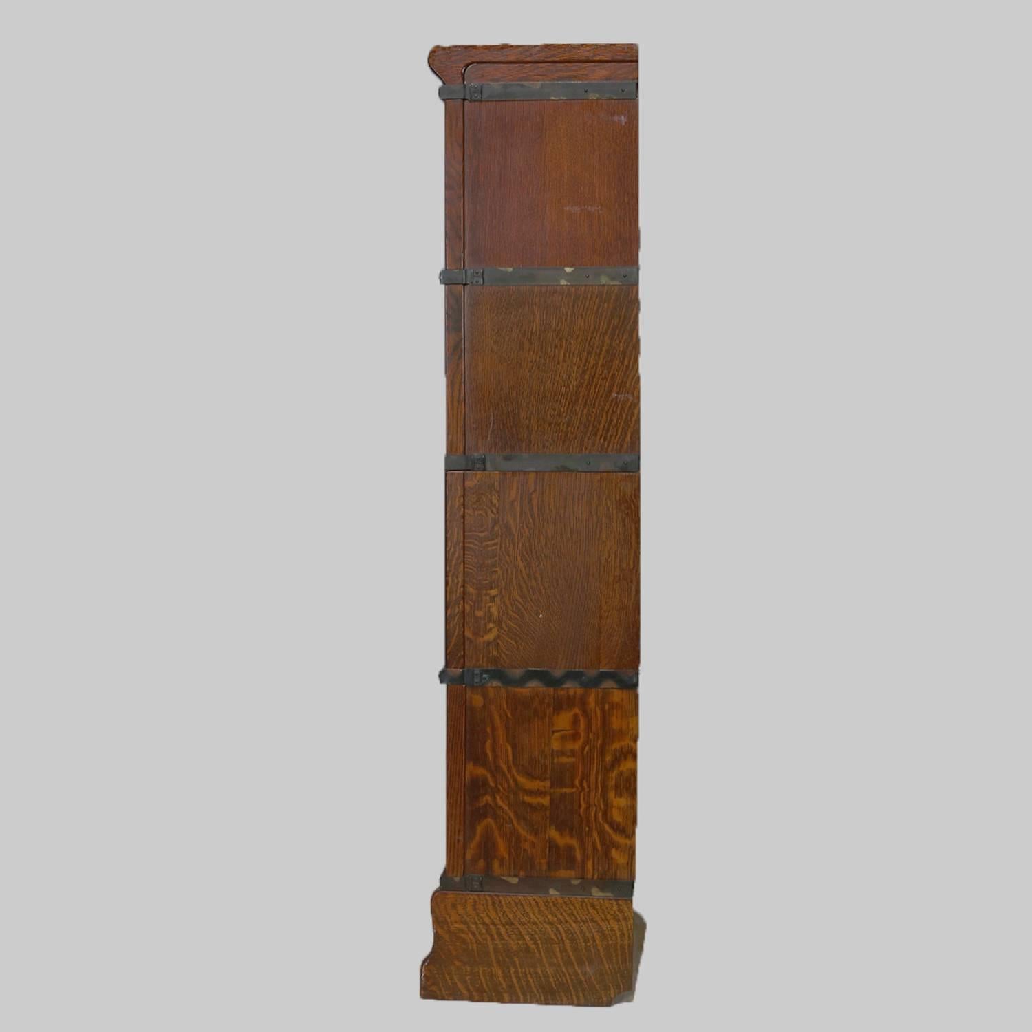 19th Century Antique Quarter Sawn Oak Four-Stack Barrister Bookcase by Globe-Wernicke Co.