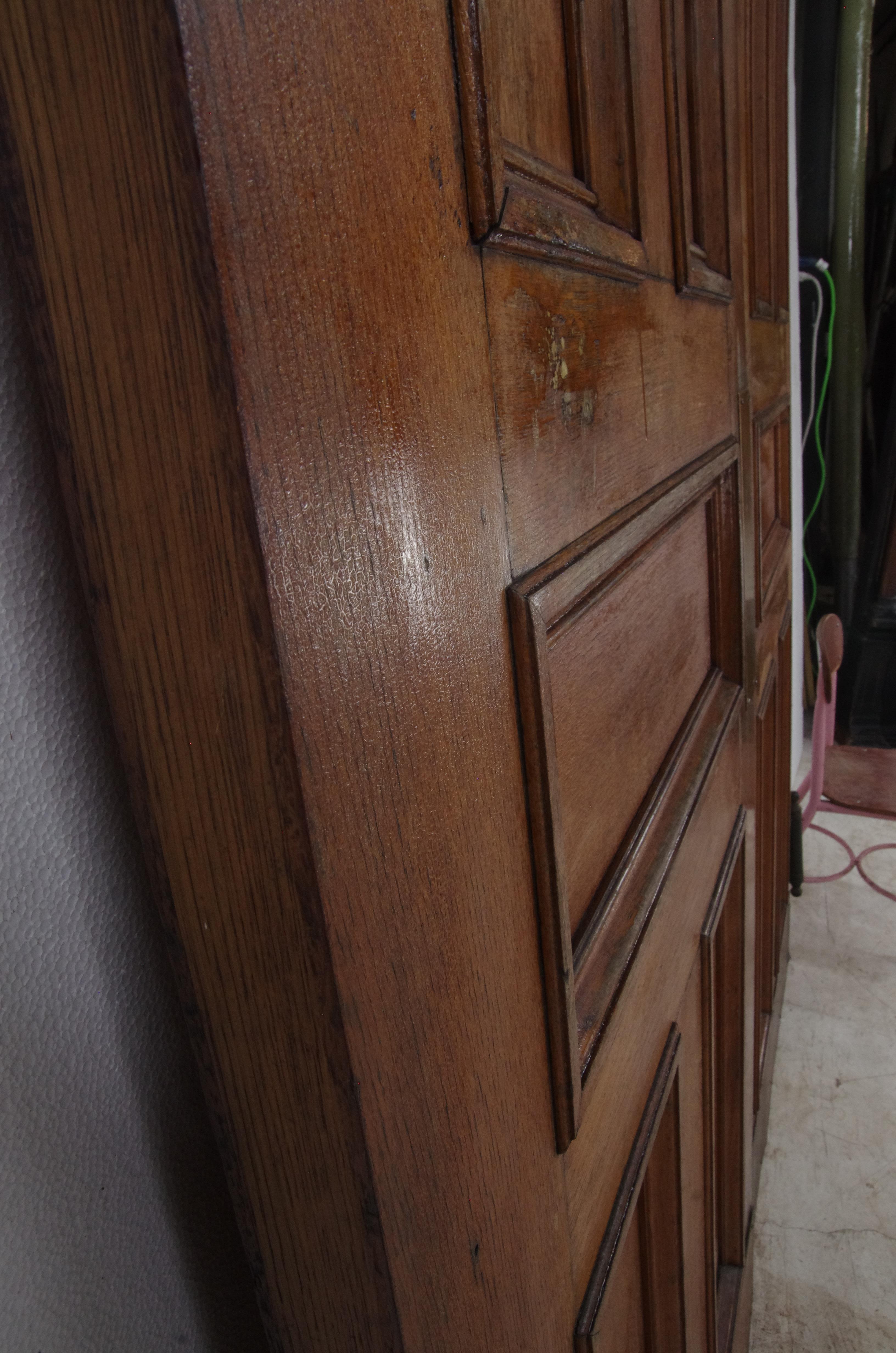 Antique Quarter Sawn Oak Swinging Double Doors with 5 Panes 1
