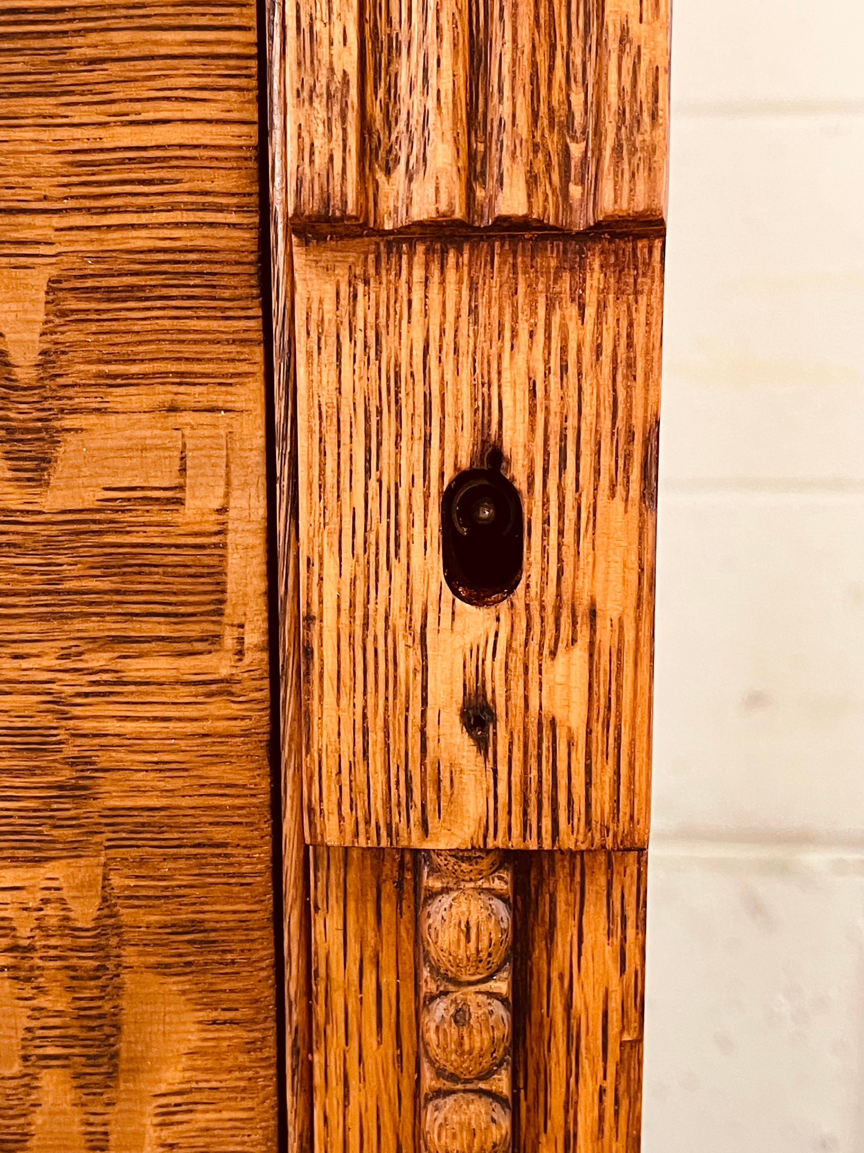 American Antique Quarter Sawn Oak Wood Tall Dresser