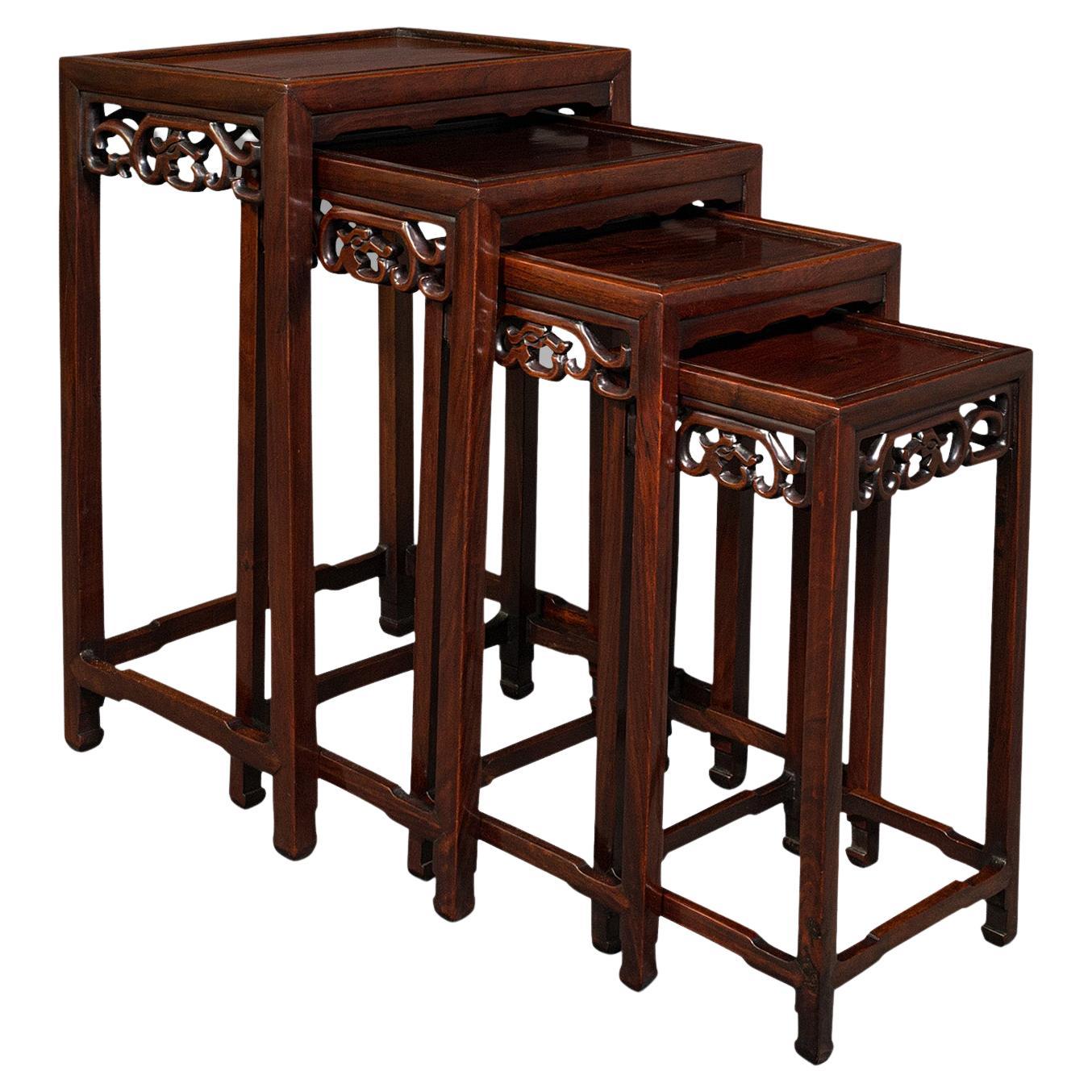 Antique Quartetto Nesting Tables, Chinese, Occasional, Victorian, Circa 1900 For Sale