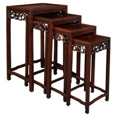 Used Quartetto Nesting Tables, Chinese, Occasional, Victorian, Circa 1900