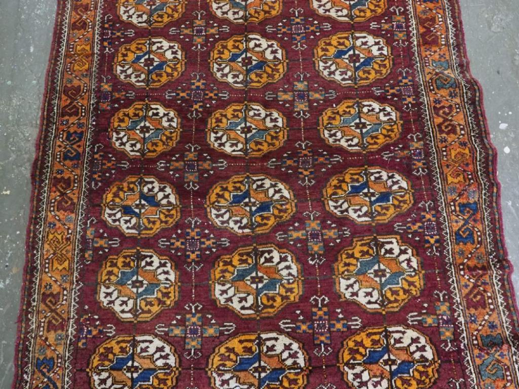 Antico tappeto Quchan Kurd con disegno Turkmen Gul, pelo spesso, Circa 1900/20 In condizioni buone in vendita a Moreton-In-Marsh, GB