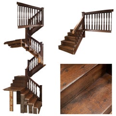 Antique Queen Anne 18th Century Oak Staircase