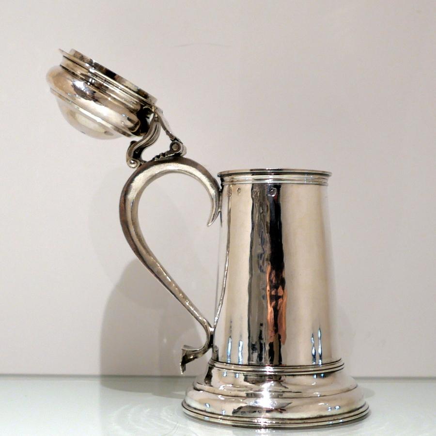 British Antique Queen Anne Britannia Silver Flagon London 1711 Timothy Ley For Sale