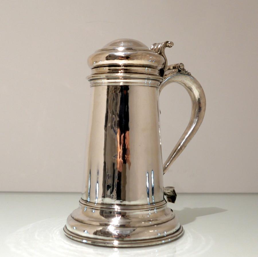 Antique Queen Anne Britannia Silver Flagon London 1711 Timothy Ley For Sale 2