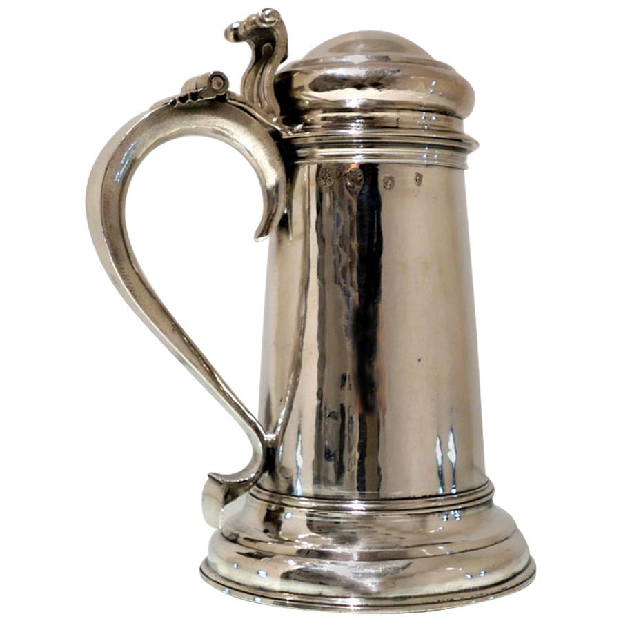 Antique Queen Anne Britannia Silver Flagon London 1711 Timothy Ley For Sale