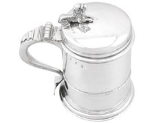 Antico boccale da quartino in argento Queen Anne Britannia Standard