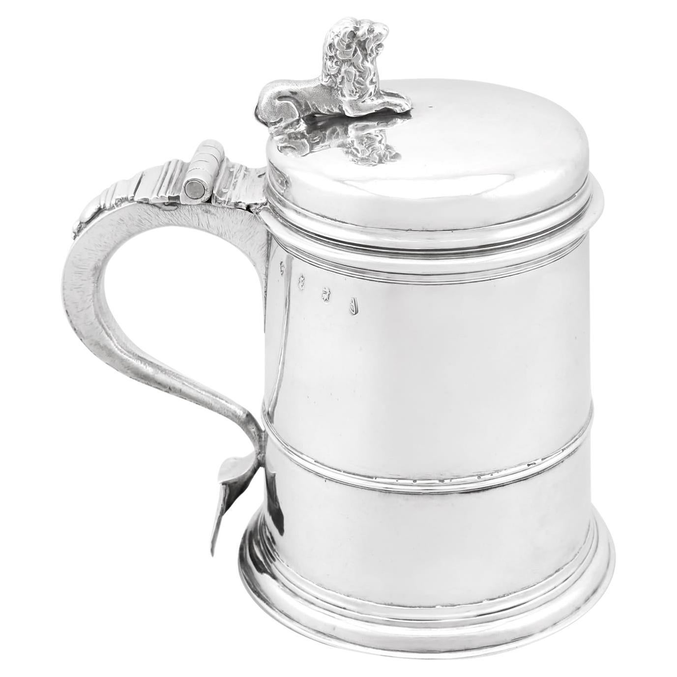 Antike Queen Anne Britannia Standard Silber Quart Tankard