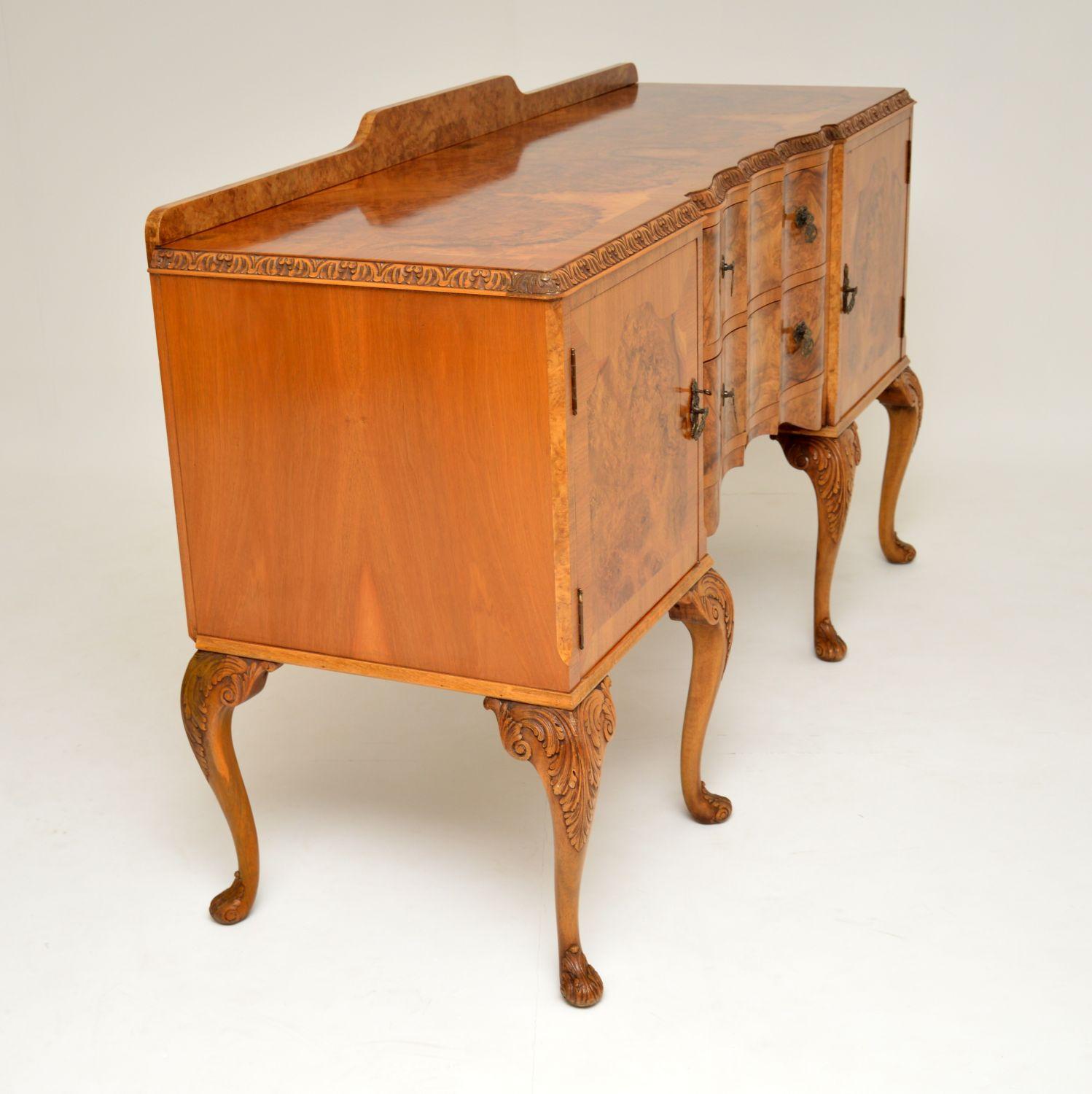 Antique Queen Anne Burr Walnut Sideboard 4