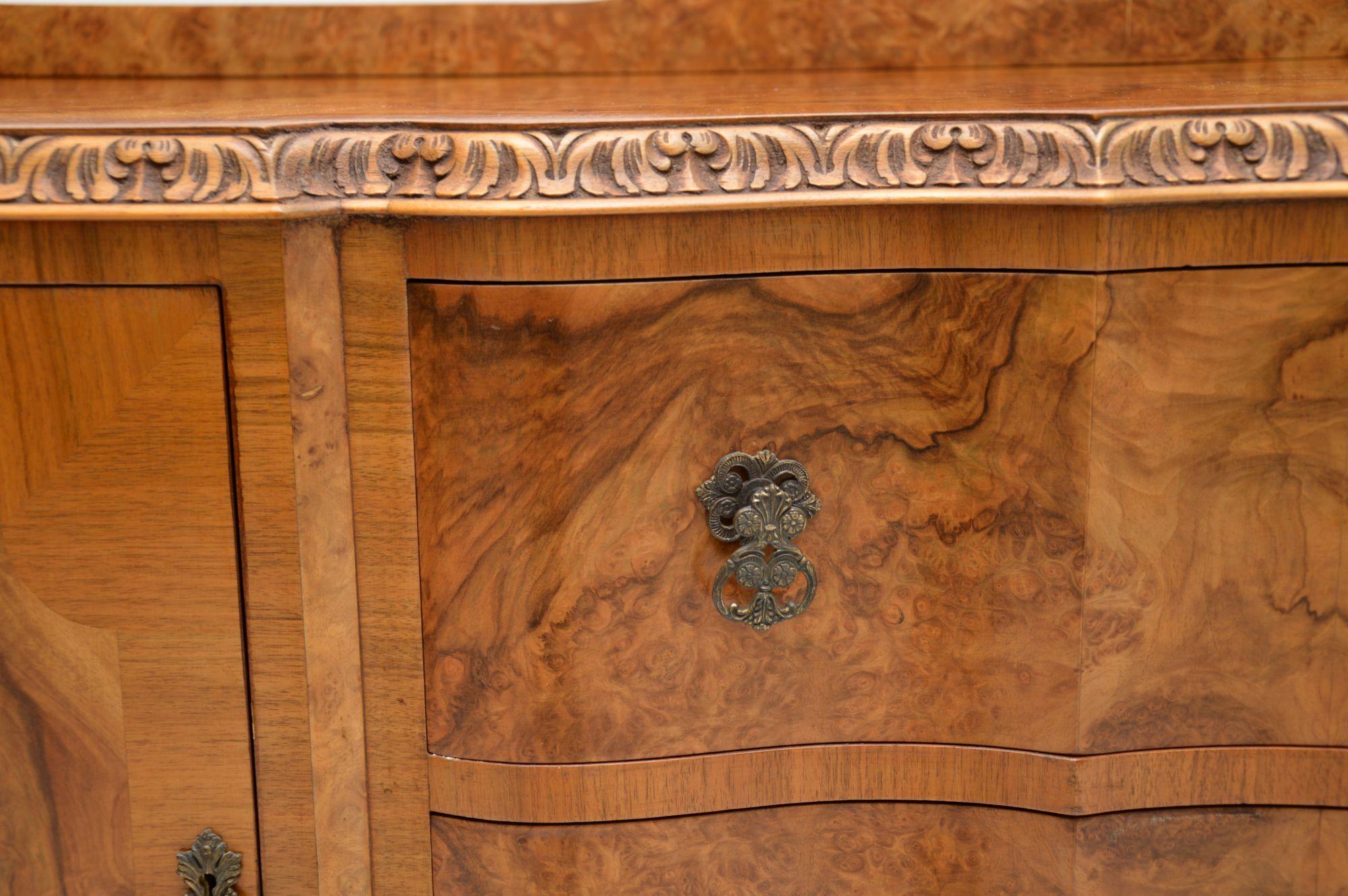 Mid-20th Century Antique Queen Anne Burr Walnut Sideboard