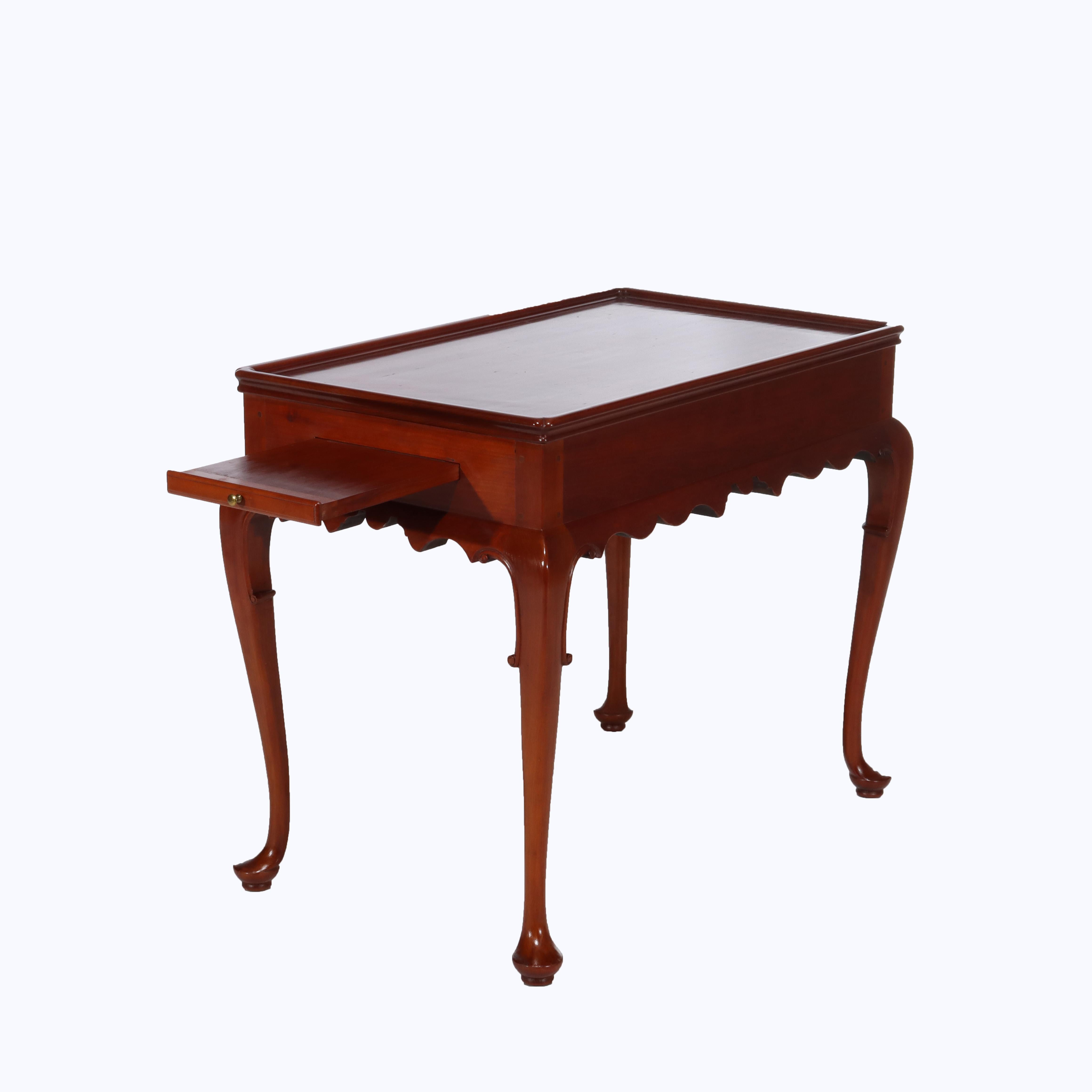 ***Reduced In-House Delivery Rates - Click on “Ask Seller” to Request a Quote***
Antique Queen Anne Cherry Side Table with Candle Slides C1810.   
Measures - 27.5