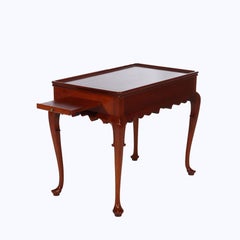 Antique Queen Anne Cherry Side Table with Candle Slides C1810