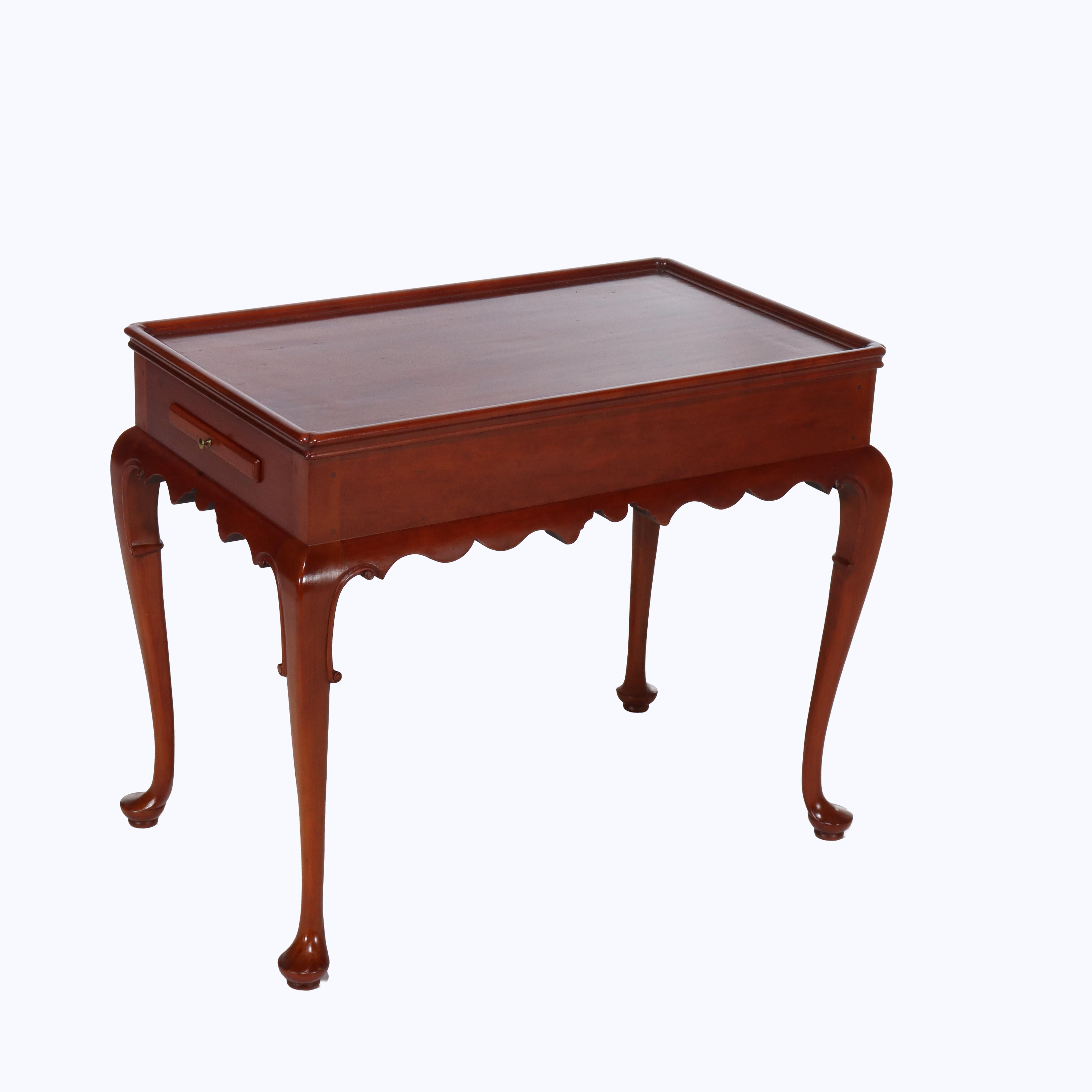 19th Century Antique Queen Anne Cherry Side Table with Candle Slides C1810 For Sale