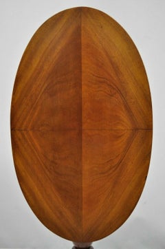 Antique Queen Anne Federal Style Mahogany Oval Tilt Top Side Tea Table
