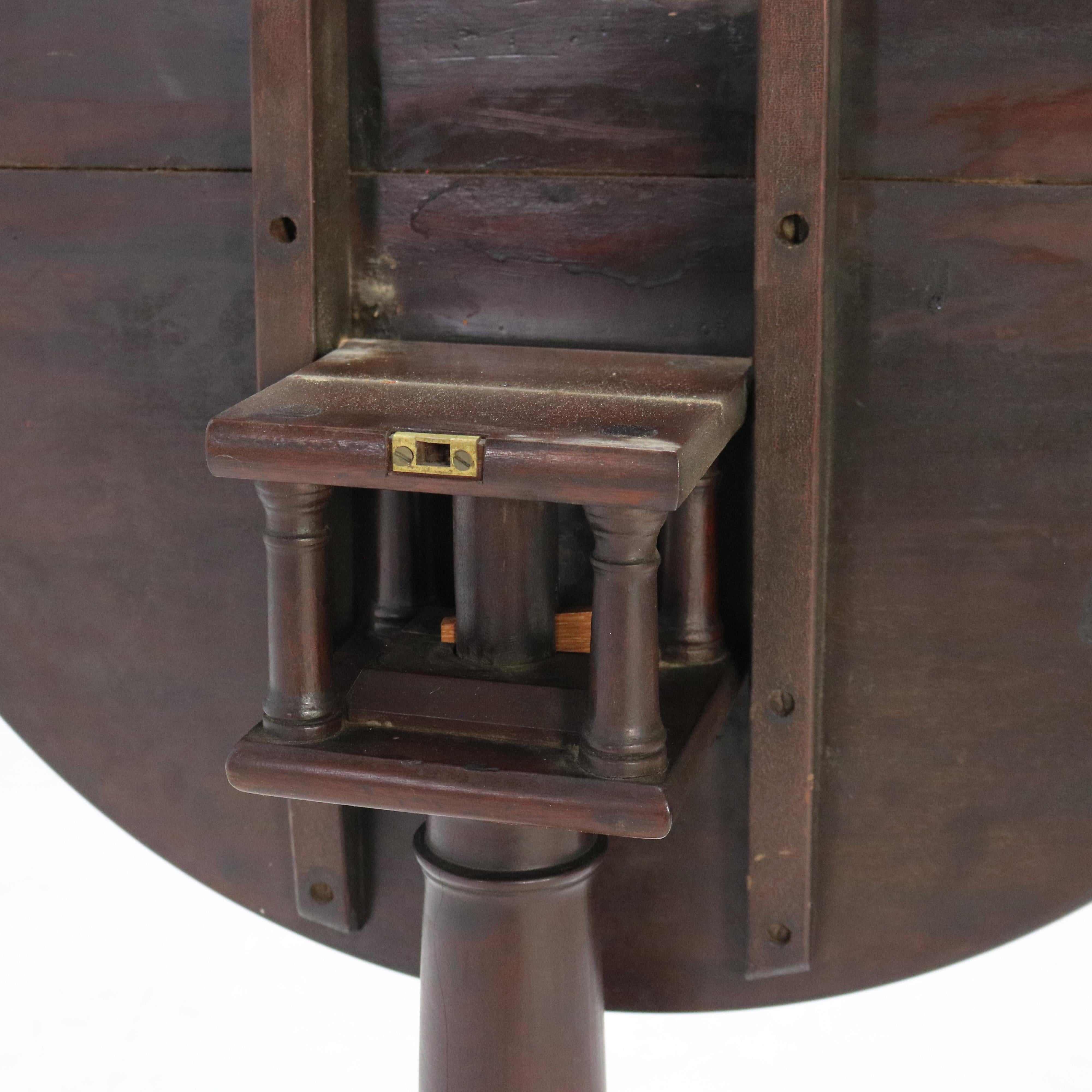 Ancienne table à plateau basculant en acajou Queen Anne avec cage à oiseaux C1780 en vente 4