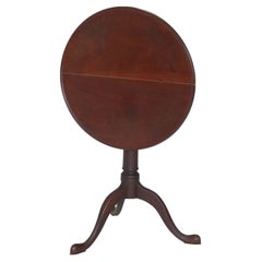 Antique Queen Anne Mahogany Dish Top Tilt Top Table with Bird Cage C1780