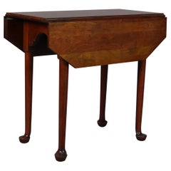 Antique Queen Anne Mahogany Drop Leaf and Clip Corner Pembroke Table