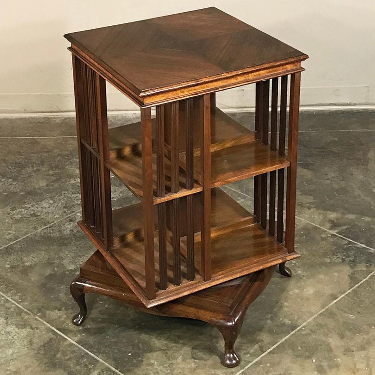 Antique Queen Anne Mahogany Revolving Book Stand at 1stDibs